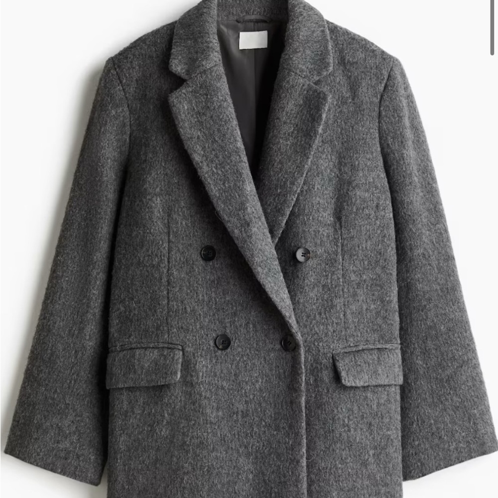 Women's Gray Double-Breasted Coat